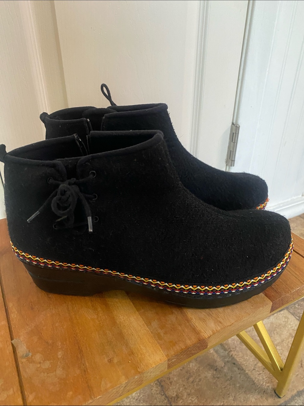DANSKO Fia Black Wool Ankle Boots